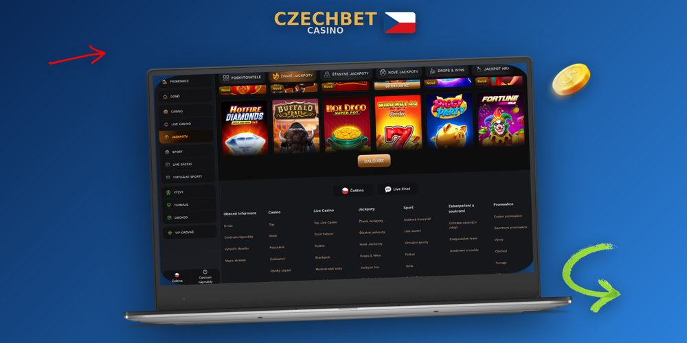 Automatická aktualizace desktopové aplikace Czechbet Casino s progress barem a ikonou štítu
