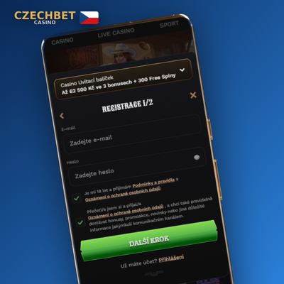 Czechbet Casino vytvoření účtu přes e-mail s ověřovacím odkazem – ikona obálky
